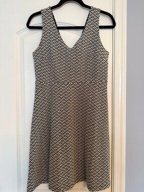 LOFT Black Sweater Dress Striped Cuff Detail XS